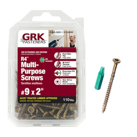 Itw Deck Screw, #9 x 2 in, 10 PK 103099